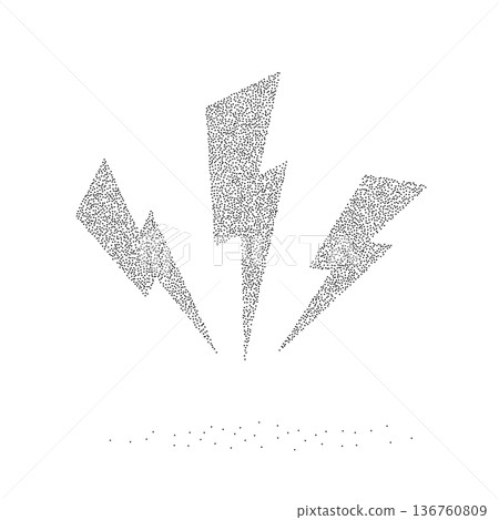 Halftone lightning bolt, lightening energy flash 136760809