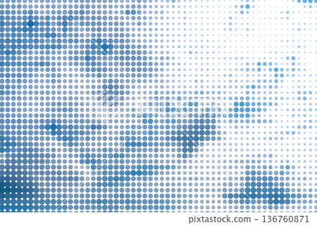 Blue sky halftone pattern. Half tone clouds 136760871