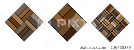 Wood parquet icon, floor tile background 136760879