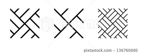 Wood parquet icon, floor tile background 136760880