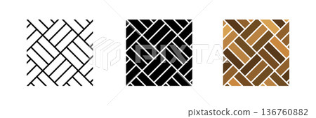 Wood parquet icon, floor tile background Wood parquet icon, floor tile background 136760882