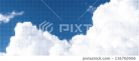 Blue sky halftone pattern. Half tone clouds Blue sky halftone pattern. Half tone clouds 136760906