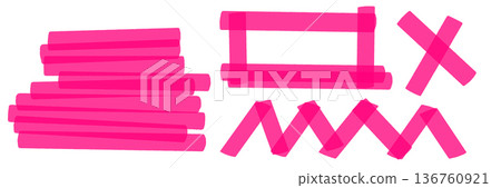 Highlighter stroke set. Marker lines, brush marks and underlines Highlighter stroke set. Marker lines, brush marks and underlines 136760921