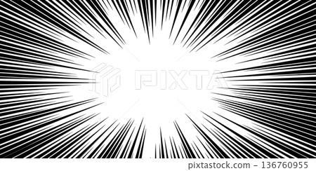 Speed line comic background. Radial burst cartoon effect, motion vector pattern 136760955