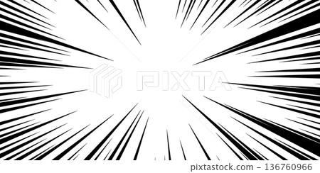 Speed line comic background. Radial burst cartoon effect, motion vector pattern 136760966