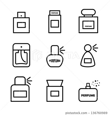 Vector icon of a men s fragrance bottle Vector icon of a men s fragrance bottle 136760989