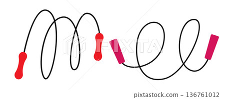 Skipping rope icon. Jump rope sport symbol 136761012