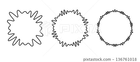 Sound wave circular line pattern. Round music vector, abstract radial icon 136761018