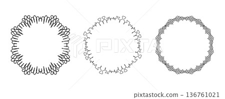 Sound wave circular line pattern. Round music vector, abstract radial icon 136761021