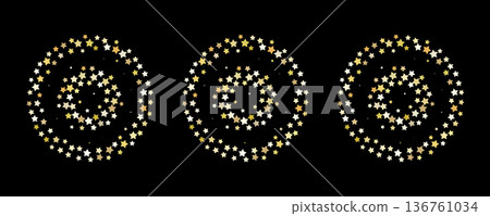 Gold star confetti background, golden sparkle pattern 136761034