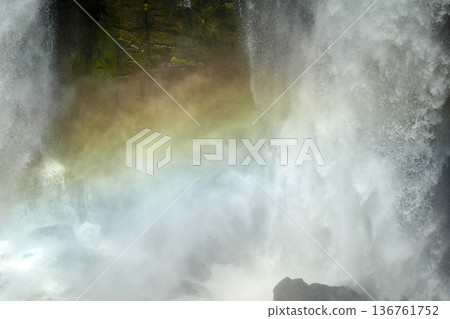 Rainbow in Iguazu falls waterfalls Scenic destination Rainbow in Iguazu falls waterfalls Scenic destination 136761752