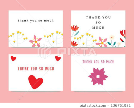 set of thank you greeting cards with floral designs and heartfelt messages in various styles for expressing gratitude and appreciation set of thank you greeting cards with floral designs and heartfelt messages in various styles for expressing gratitude and appreciation 136761981