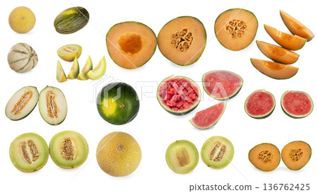 group of melon in studio group of melon in studio 136762425
