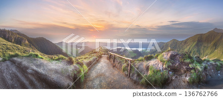 Mountain landscape Ponta Delgada island, Azores Mountain landscape Ponta Delgada island, Azores 136762766