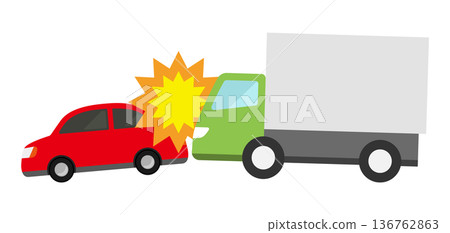 Truck and car collision Truck and car collision 136762863