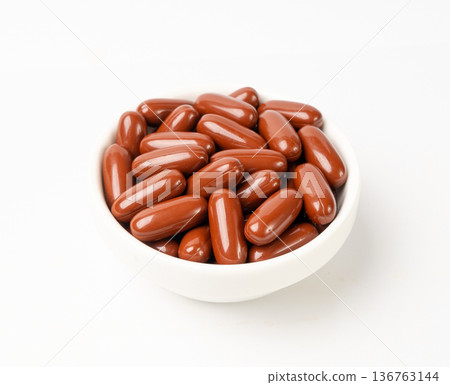 Cranberry Capsules, Garlic Extract Pills, Herbal Capsules Isolated, Analgesic Aluminum Blister, Painkiller Drugs Cranberry Capsules, Garlic Extract Pills, Herbal Capsules Isolated, Analgesic Aluminum Blister, Painkiller Drugs 136763144
