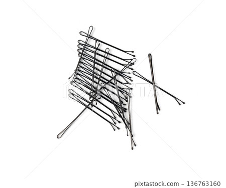 Black hairpin isolated. Hair pins or hairclips Black hairpin isolated. Hair pins or hairclips 136763160