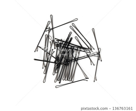 Black hairpin isolated. Hair pins or hairclips 136763161