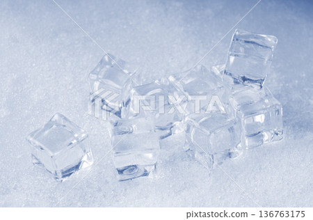 Frost texture close-up. Small ice crystals macro Frost texture close-up. Small ice crystals macro 136763175