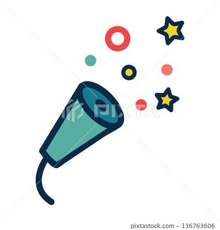 Icon for Fireworks or Independence Day - 4th of July Party Snappers Champagne Poppers or Party Poppers Icon for Fireworks or Independence Day - 4th of July Party Snappers Champagne Poppers or Party Poppers 136763606