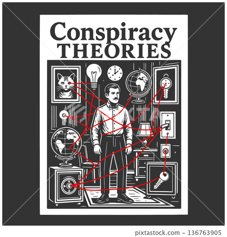 Conspiracy Theories Concept Poster Investigator 136763905