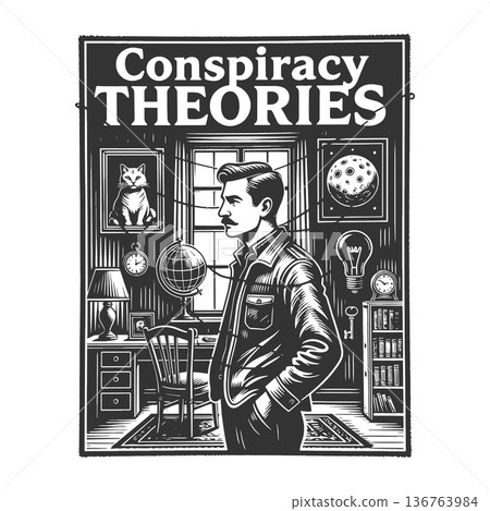 Conspiracy Theories Concept Poster Investigator Conspiracy Theories Concept Poster Investigator 136763984