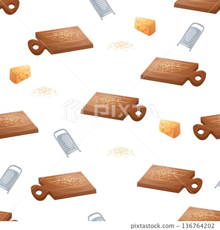 Seamless cheese and grater pattern 136764202