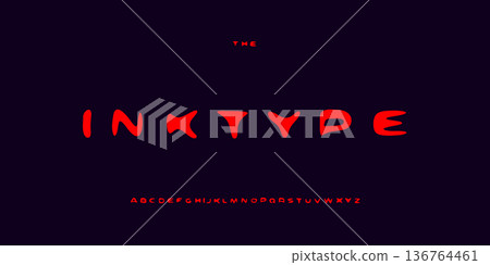Inktype red blob display font alphabet, organic soft letters for modern titles, gaming logo, sci fi poster, app interface. Quirky display fonts for branding, web design. Vector illustration Inktype red blob display font alphabet, organic soft letters for modern titles, gaming logo, sci fi poster, app interface. Quirky display fonts for branding, web design. Vector illustration 136764461