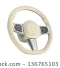 Beige leather steering wheel 136765103