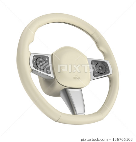 Beige leather steering wheel Beige leather steering wheel 136765103