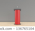 Empty rostrum with microphone in room 136765104