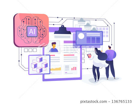 Blockchain-Based Healthcare Records abstract concept vector illustration. 136765133