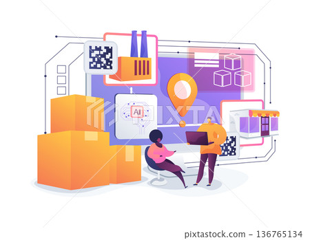 Supply Chain Transparency abstract concept vector illustration. Supply Chain Transparency abstract concept vector illustration. 136765134