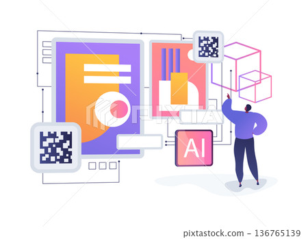 NFT Art Marketplace abstract concept vector illustration. 136765139
