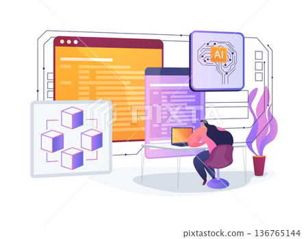 Smart Contract Execution abstract concept vector illustration. Smart Contract Execution abstract concept vector illustration. 136765144