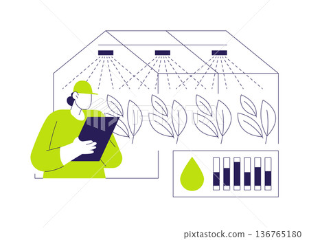 Greenhouse automation isolated cartoon vector illustrations. 136765180