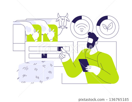 Livestock feeding statistics isolated cartoon vector illustrations. Livestock feeding statistics isolated cartoon vector illustrations. 136765185