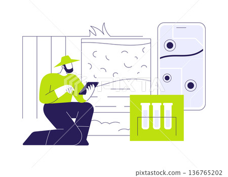 Soil sampling isolated cartoon vector illustrations. 136765202