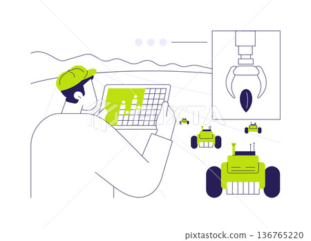 Autonomous seeding isolated cartoon vector illustrations. Autonomous seeding isolated cartoon vector illustrations. 136765220