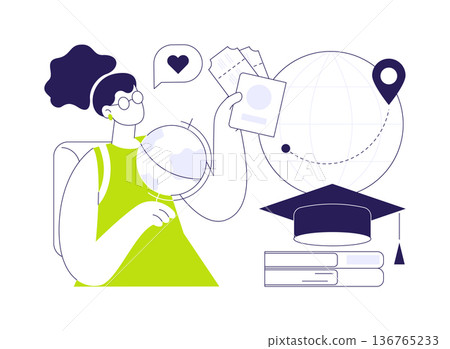Exited about studies isolated cartoon vector illustrations. Exited about studies isolated cartoon vector illustrations. 136765233