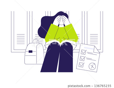 Failed the test isolated cartoon vector illustrations. Failed the test isolated cartoon vector illustrations. 136765235