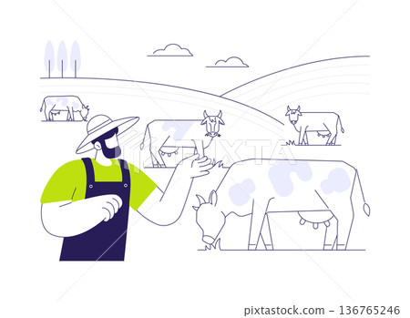 Pastures abstract concept vector illustration. Pastures abstract concept vector illustration. 136765246