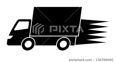 快速行駛的卡車輪廓 快速行駛的卡車輪廓 136766060
