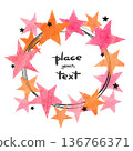 Abstract circle vector celebration background with orange and pink star 136766371
