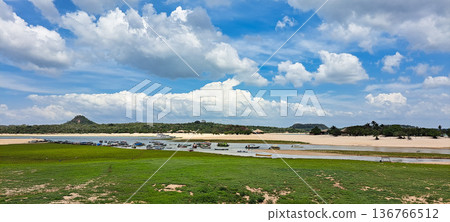 The beach of Praia do Cajueiro, on the banks of the Tapajos River in Alter do Chao, state of Para in Brazil The beach of Praia do Cajueiro, on the banks of the Tapajos River in Alter do Chao, state of Para in Brazil 136766512