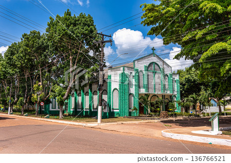Parish of Saint Anthony of Padua in Belterra, Para in Brazil. American village built by Henry Ford Parish of Saint Anthony of Padua in Belterra, Para in Brazil. American village built by Henry Ford 136766521