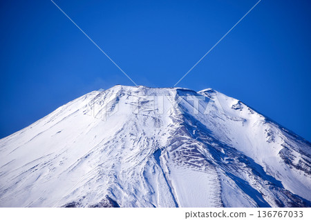 Telephoto shot of Mt. Fuji in winter Telephoto shot of Mt. Fuji in winter 136767033