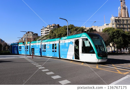 Barcelona tram, Catalonia, Spain, Europe 136767175