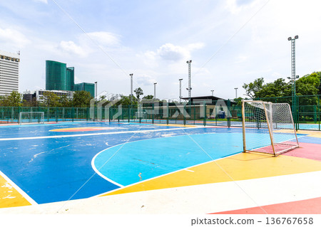Outdoor futsal court Outdoor futsal court 136767658