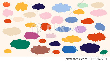 Set of wavy organic blob spots. Colorful fluid islands and soft clouds for background fills, sticker graphics abstract Set of wavy organic blob spots. Colorful fluid islands and soft clouds for background fills, sticker graphics abstract 136767751